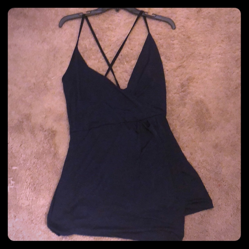 NWOT Charlotte Russe Skort Romper navy blue